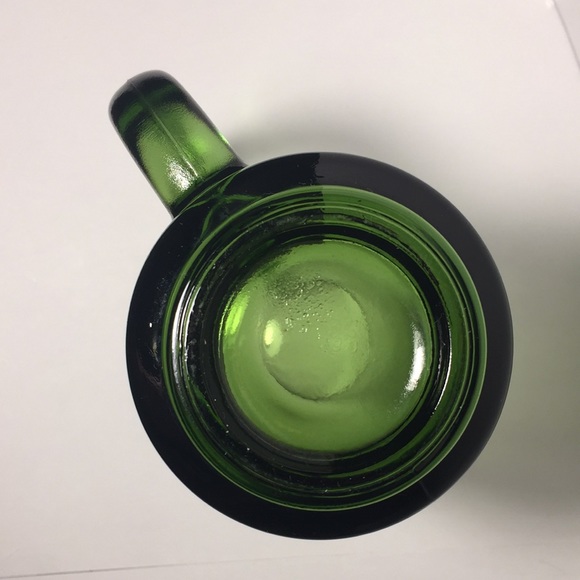 Vintage Anchor Hocking beer/ice tea mugs with handle green glasss set of 3 - Picture 4 of 6